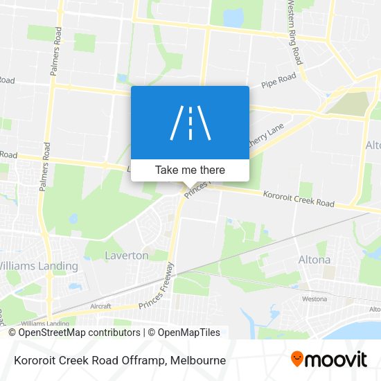 Kororoit Creek Road Offramp map