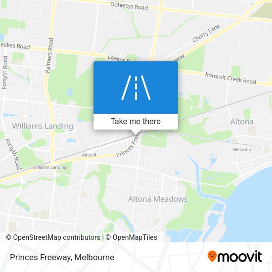 Princes Freeway map