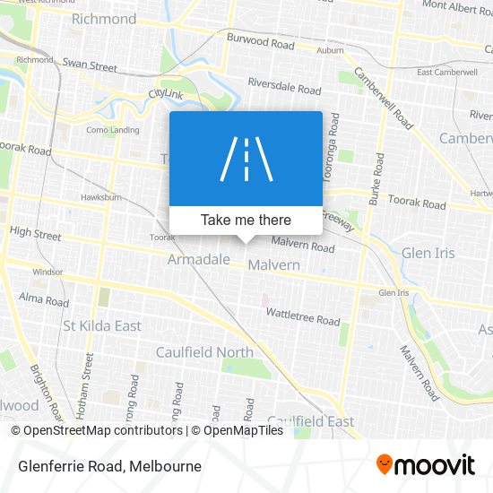 Mapa Glenferrie Road