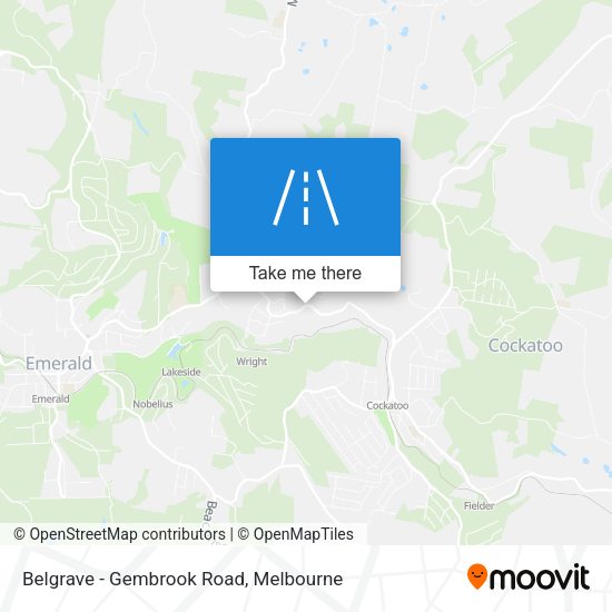 Belgrave - Gembrook Road map