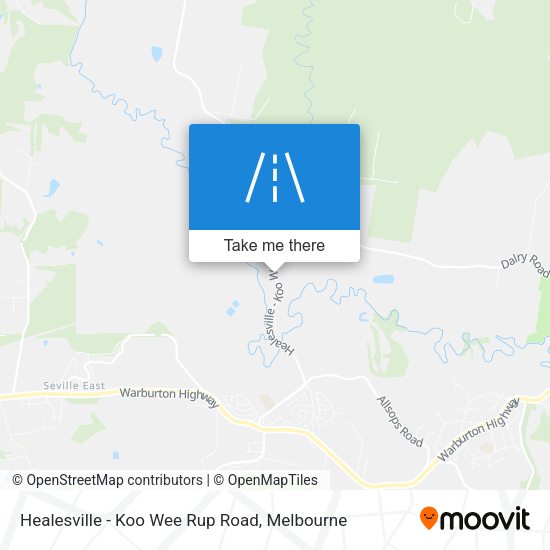Healesville - Koo Wee Rup Road map