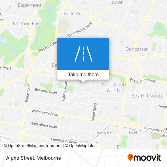 Alpha Street map