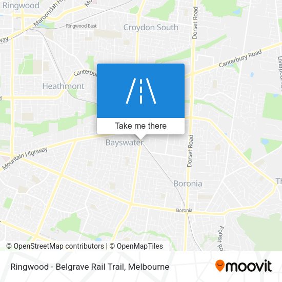 Ringwood - Belgrave Rail Trail map