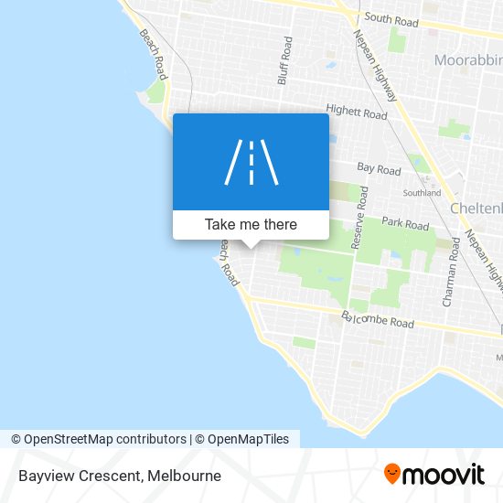 Mapa Bayview Crescent