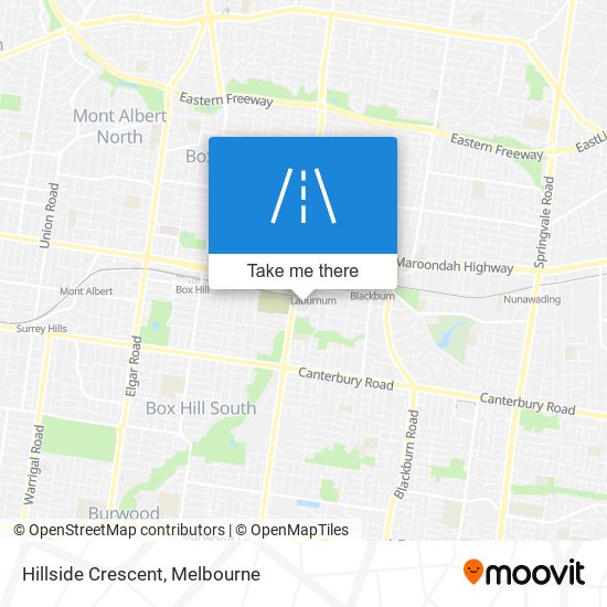 Hillside Crescent map