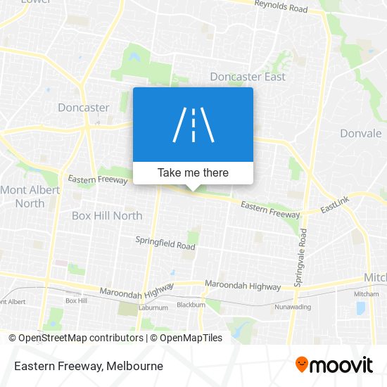 Mapa Eastern Freeway