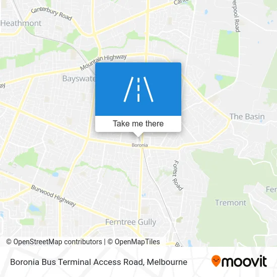 Mapa Boronia Bus Terminal Access Road