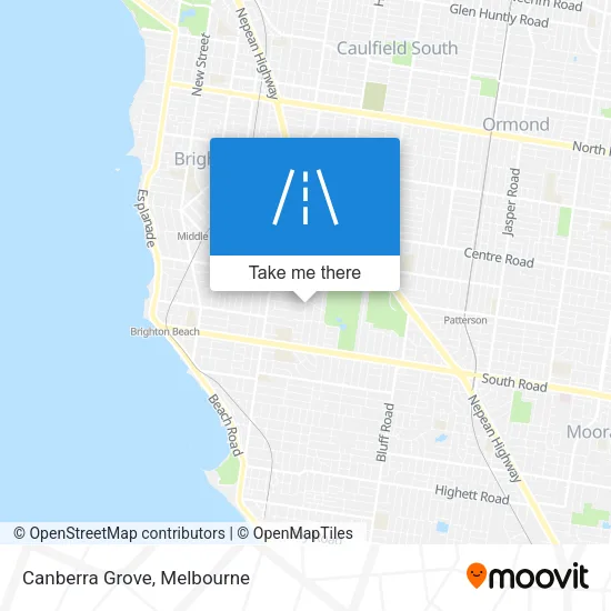 Canberra Grove map