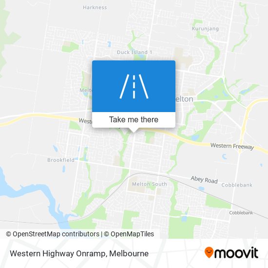 Mapa Western Highway Onramp