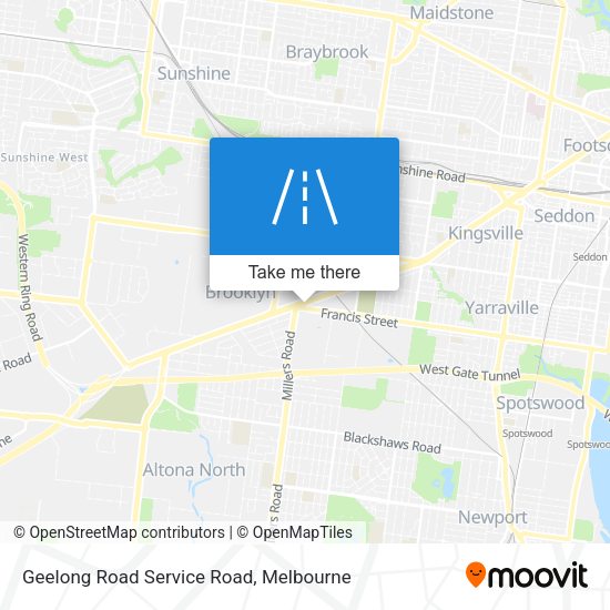 Geelong Road Service Road map