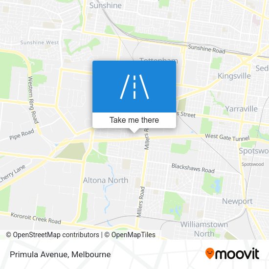 Primula Avenue map