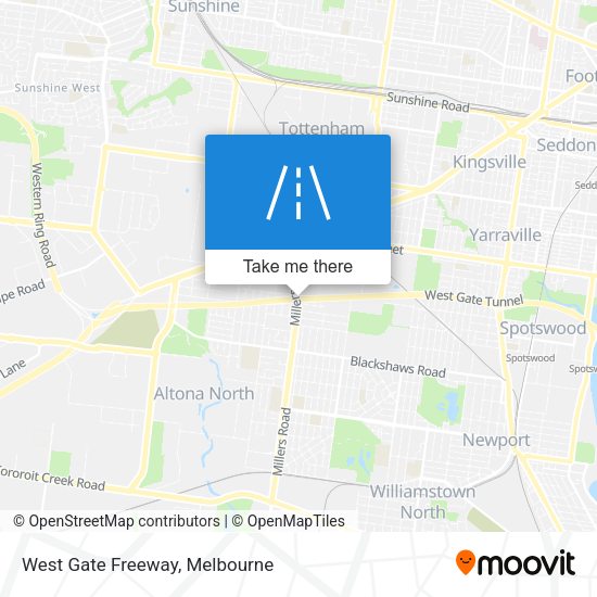 West Gate Freeway map