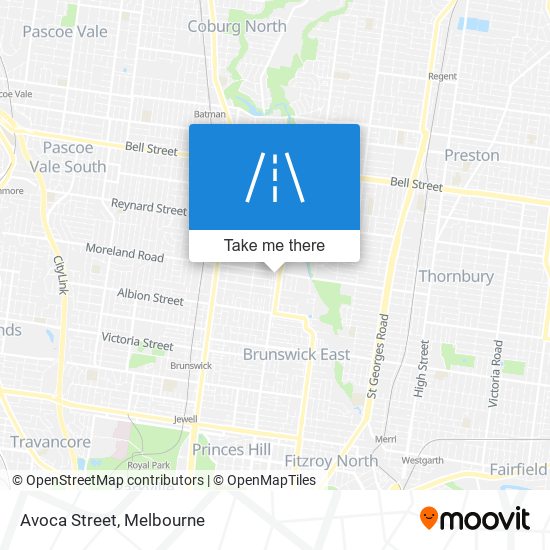 Mapa Avoca Street