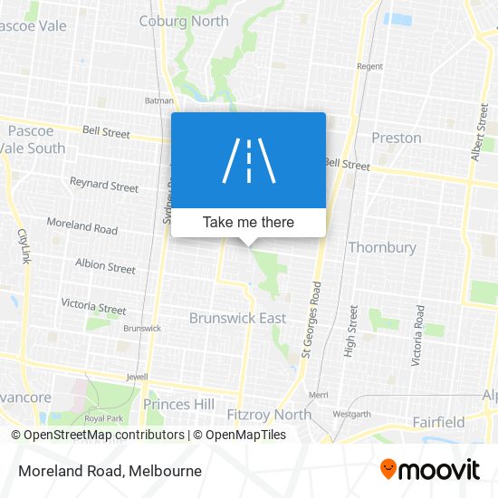 Mapa Moreland Road