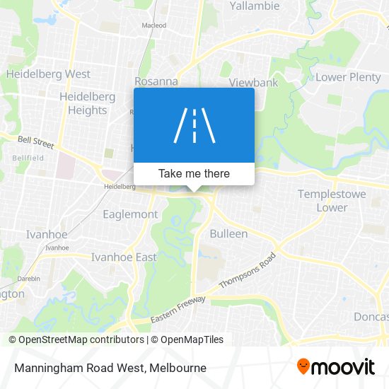 Mapa Manningham Road West