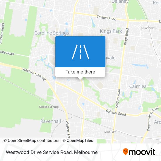 Westwood Drive Service Road map