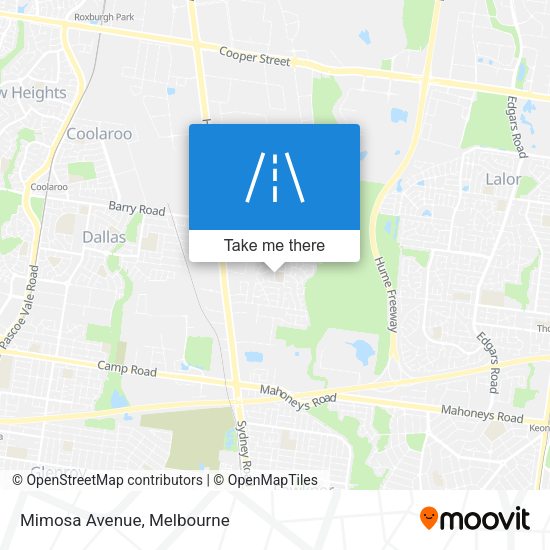 Mimosa Avenue map