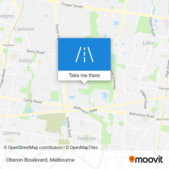 Oberon Boulevard map