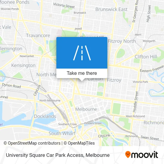 Mapa University Square Car Park Access