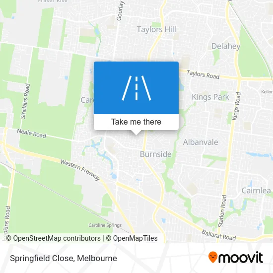 Mapa Springfield Close