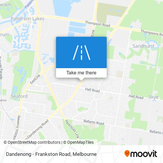 Dandenong - Frankston Road map