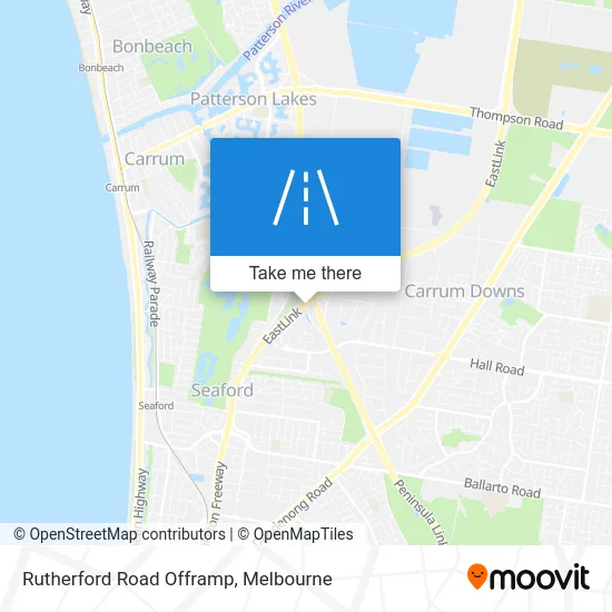 Mapa Rutherford Road Offramp