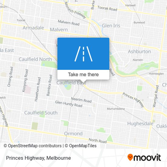 Princes Highway map