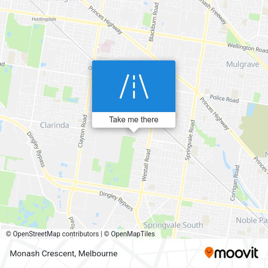 Monash Crescent map