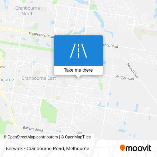 Berwick - Cranbourne Road map