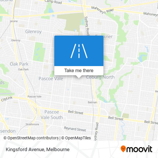 Mapa Kingsford Avenue