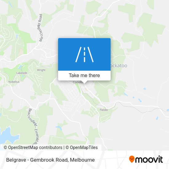 Belgrave - Gembrook Road map
