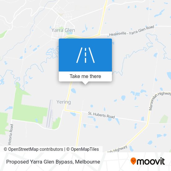 Proposed Yarra Glen Bypass map