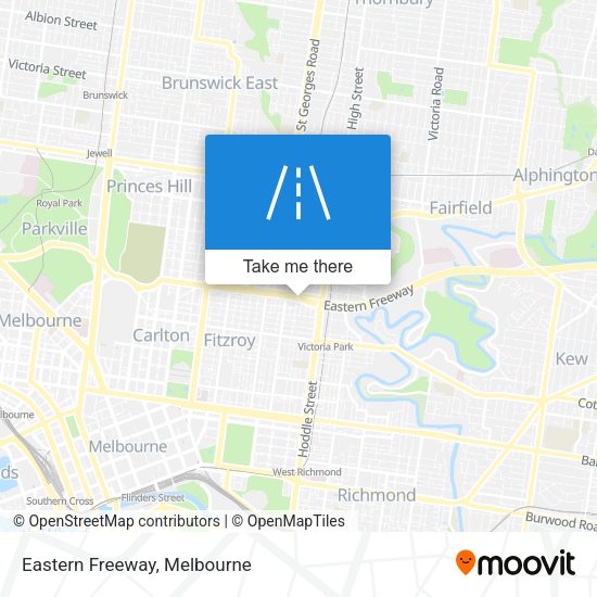 Eastern Freeway map