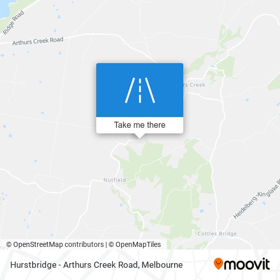 Hurstbridge - Arthurs Creek Road map