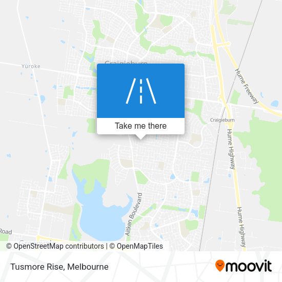 Tusmore Rise map