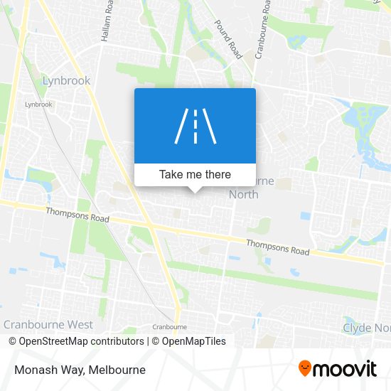 Monash Way map