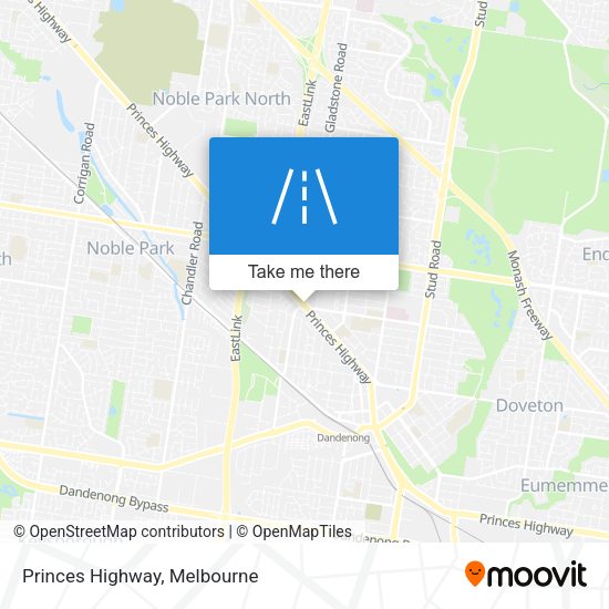 Princes Highway map