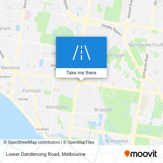 Lower Dandenong Road map