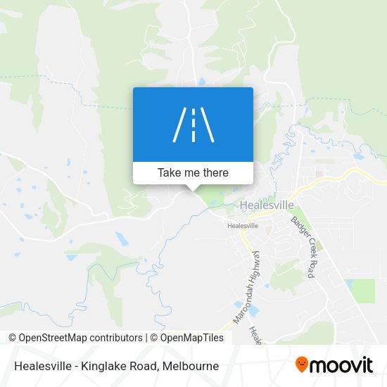 Healesville - Kinglake Road map