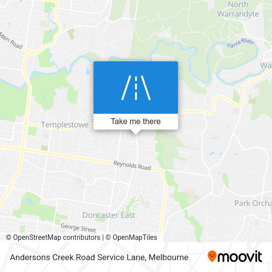 Andersons Creek Road Service Lane map