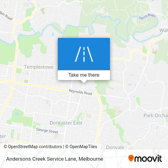 Andersons Creek Service Lane map