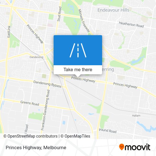 Princes Highway map