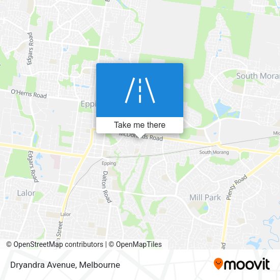 Dryandra Avenue map