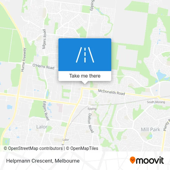 Mapa Helpmann Crescent