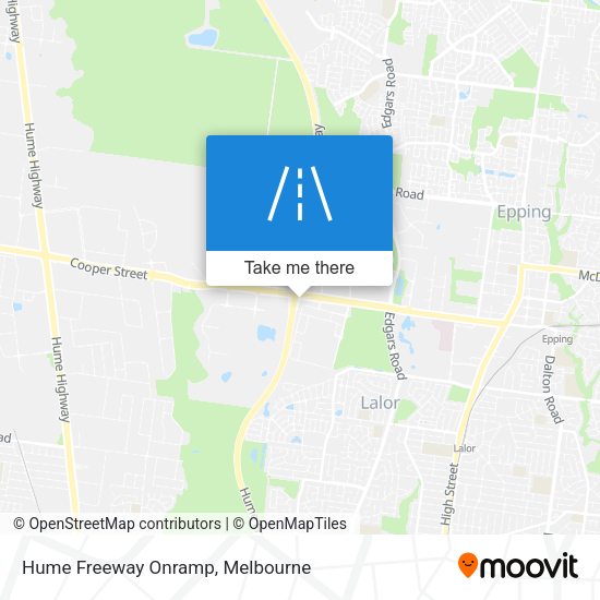 Hume Freeway Onramp map