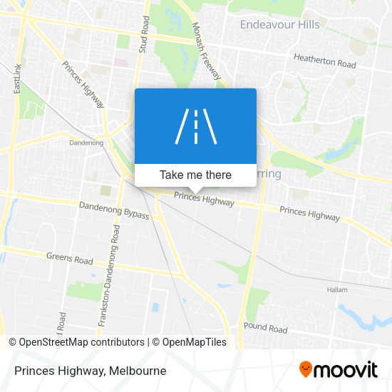 Princes Highway map