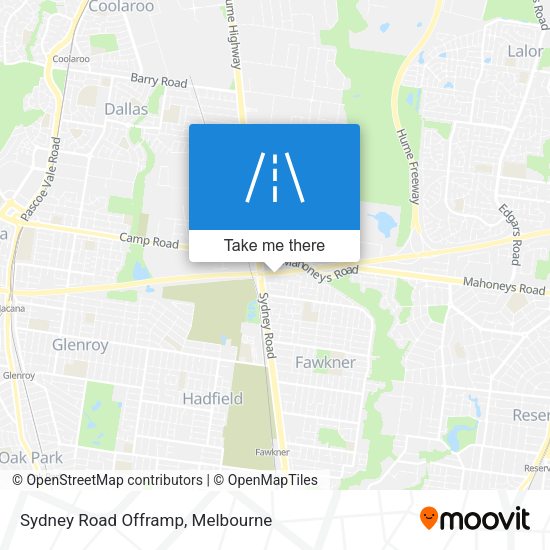 Sydney Road Offramp map