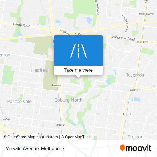 Vervale Avenue map