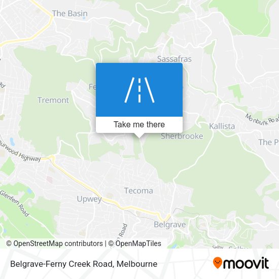 Belgrave-Ferny Creek Road map