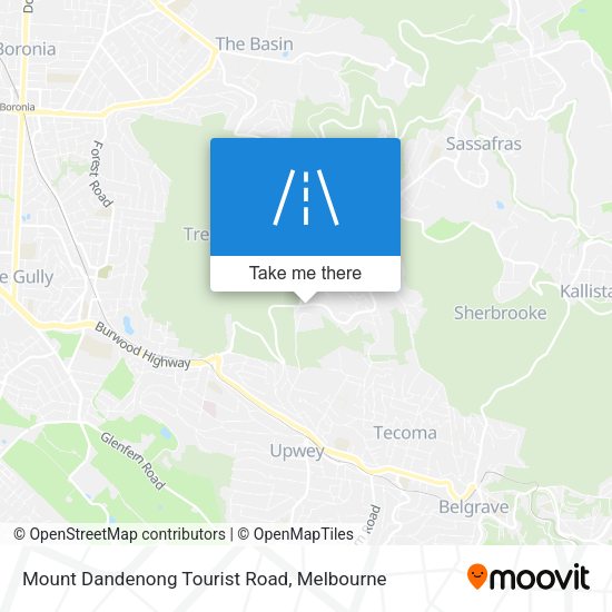 Mount Dandenong Tourist Road map